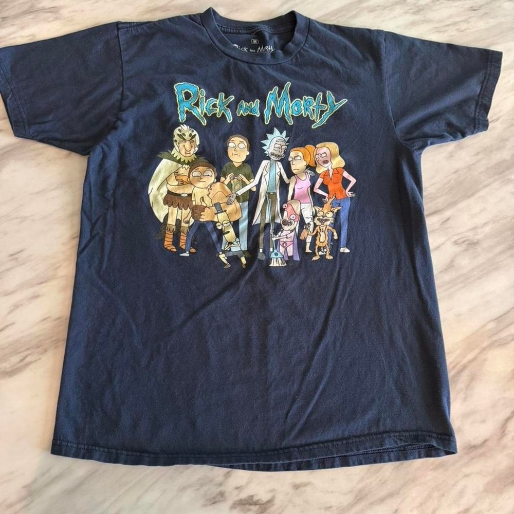 Rick and Morty navy blue cotton t-shirt